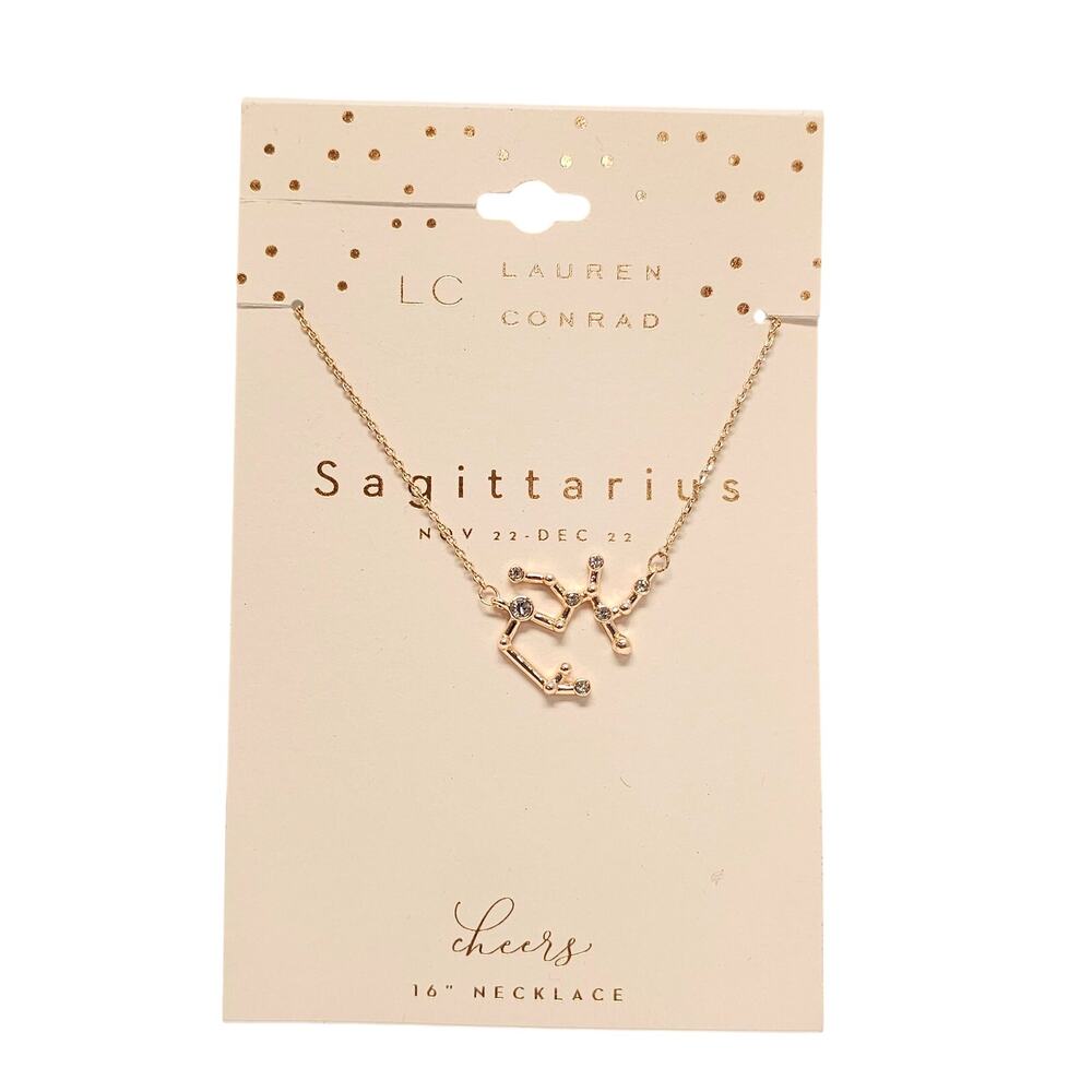 Sagittarius Constellation Pendant Necklace 16in Gold Tone LC Lauren Conrad